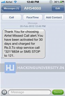 airtel free miss call alert trick actiavtion